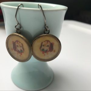 Vintage-style Puppy Earrings—Handmade 🐶